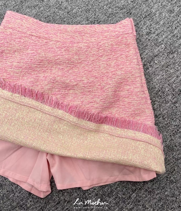 下擺流蘇小香褲裙